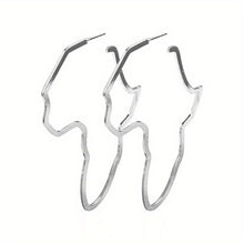 Load image into Gallery viewer, Pair of Fashionable and Exaggerated Hollow African Map Earrings
