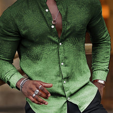 Load image into Gallery viewer, Verdant Sovereign Ombre Button Shirt for Men
