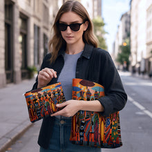 Load image into Gallery viewer, 2pcs African Ethnic Pattern Tote Bag Set, Includes Large Capacity Tote Bag and Coin Purse Two-Piece Set. Multifunctional Travel Shopping Shoulder Bag and Makeup Bag, Suitable for Travel, Shopping, and Commuting
