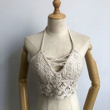 Load image into Gallery viewer, summer holiday beach camis lady sexy tassels crochet camisole women sexy tassels bikini camis female crochet halter bikini tops

