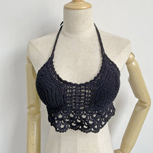 Load image into Gallery viewer, summer holiday beach camis lady sexy tassels crochet camisole women sexy tassels bikini camis female crochet halter bikini tops

