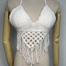 Load image into Gallery viewer, summer holiday beach camis lady sexy tassels crochet camisole women sexy tassels bikini camis female crochet halter bikini tops
