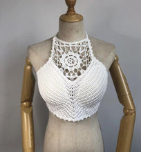Load image into Gallery viewer, summer holiday beach camis lady sexy tassels crochet camisole women sexy tassels bikini camis female crochet halter bikini tops
