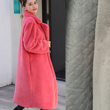 Load image into Gallery viewer, Winter Women High Quality Faux Rabbit Fur Coat Luxury Long Fur Coat Loose Lapel OverCoat Thick Warm Plus Size Female Plush Coats 115
