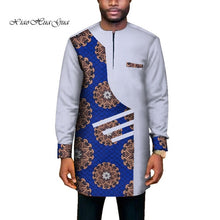 Load image into Gallery viewer, Trendy African Men Clothes Male Long Sleeve Patchwork Dashiki Long Top African Print Causal Wedding African Clothing WYN669
