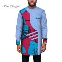 Load image into Gallery viewer, Trendy African Men Clothes Male Long Sleeve Patchwork Dashiki Long Top African Print Causal Wedding African Clothing WYN669

