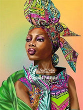 Load image into Gallery viewer, Huacan 5d Diamond Painting African Woman Handmade Gift Embroidery Portrait Farmhouse Home Decor Home Decor

