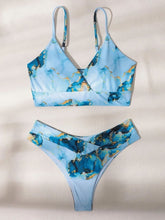 Load image into Gallery viewer, New Print Sport Bandeau Push up Bikinis Sexy Marble Women Swimsuit High Waist Swimwear Women bathing suit Beach wear
