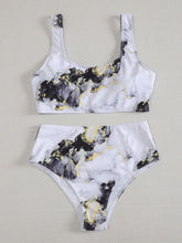 Load image into Gallery viewer, New Print Sport Bandeau Push up Bikinis Sexy Marble Women Swimsuit High Waist Swimwear Women bathing suit Beach wear
