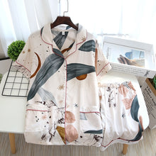 Load image into Gallery viewer, Spring / Summer 2021 New 100% viscose long-sleeved trousers ladies pajamas suit simple style long pajamas women&#39;s home service
